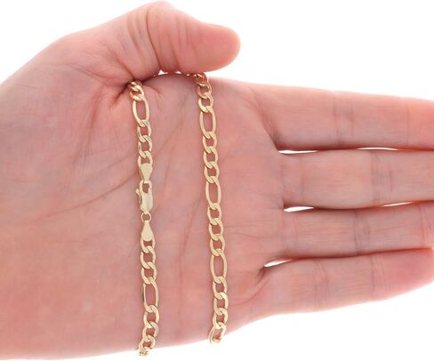 Nuragold 14k Yellow Gold 5.5mm Figaro Chain Link Bracelet, Mens Womens Jewelry Lobster Clasp 7" 7.5" 8" 8.5" 9" in Saudi Arabia