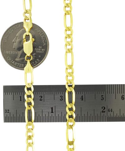 Nuragold 14k Yellow Gold 5.5mm Figaro Chain Link Bracelet, Mens Womens Jewelry Lobster Clasp 7" 7.5" 8" 8.5" 9" in Saudi Arabia