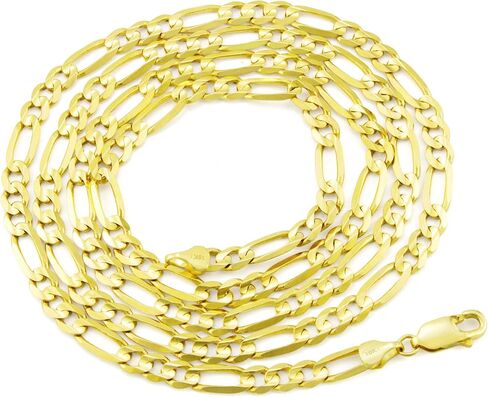 Nuragold 14k Yellow Gold 5.5mm Figaro Chain Link Bracelet, Mens Womens Jewelry Lobster Clasp 7" 7.5" 8" 8.5" 9" in Saudi Arabia