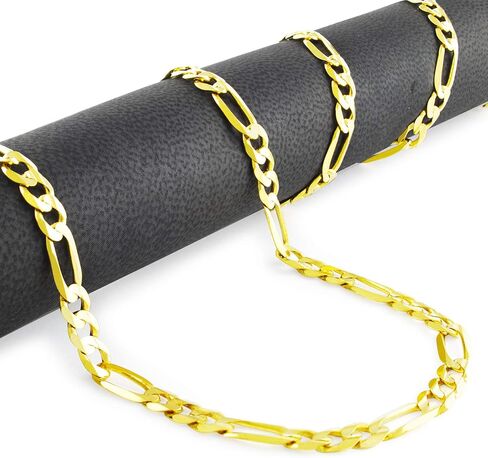 Nuragold 14k Yellow Gold 5.5mm Figaro Chain Link Bracelet, Mens Womens Jewelry Lobster Clasp 7" 7.5" 8" 8.5" 9" in Saudi Arabia