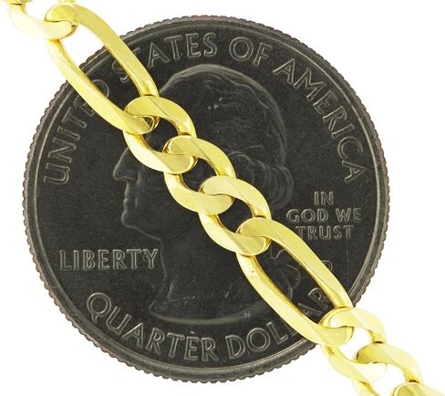 Nuragold 14k Yellow Gold 5.5mm Figaro Chain Link Bracelet, Mens Womens Jewelry Lobster Clasp 7" 7.5" 8" 8.5" 9" in Saudi Arabia