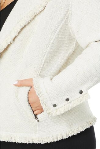 NIC+ZOE Women's Metallic Fringe Mix Knit Jacket in Saudi Arabia