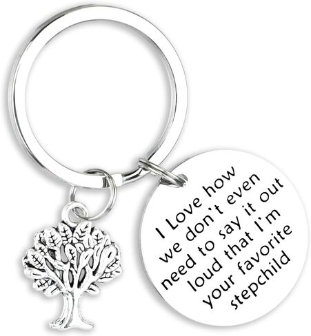 Ahaeth Stepmom Gift Keychain Ideas for Women Men Funny Best Stepdad Keychains Gifts Stepmom Keychain in Saudi Arabia