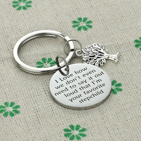 Ahaeth Stepmom Gift Keychain Ideas for Women Men Funny Best Stepdad Keychains Gifts Stepmom Keychain in Saudi Arabia
