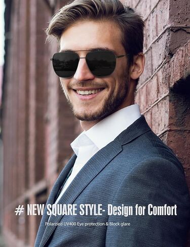 LUENX نظارة شمسية أفياتور للرجال مربعة مستقطبة للنساء بعدسات كبيرة الحجم UV400 نظارات شمسية مع إكسسوارات 61 ملم in Kuwait