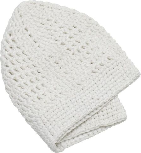 White Kufi Hat Tight & Loose Weave Mix Crocheted Comfortable Cotton Muslim Kufi Topi Skull Prayer Cap in Saudi Arabia