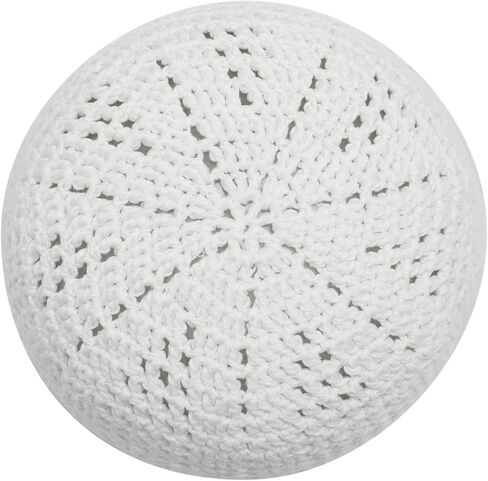 White Kufi Hat Tight & Loose Weave Mix Crocheted Comfortable Cotton Muslim Kufi Topi Skull Prayer Cap in Saudi Arabia