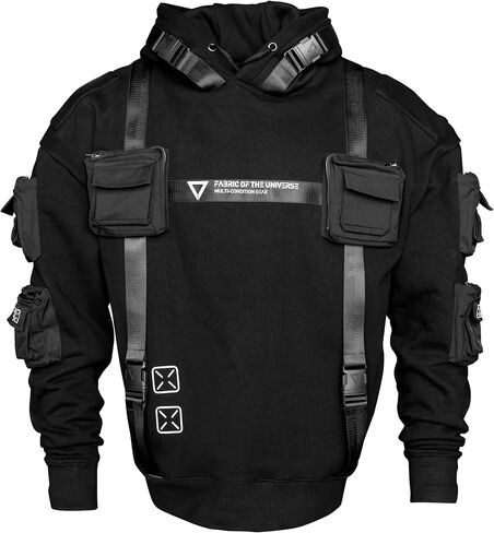 Fabric of the Universe 14oz Ultra Heavyweight Premium Cotton Cyberpunk Fashion Hoodie in Kuwait