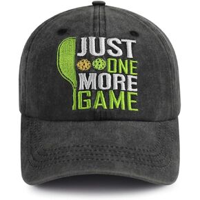 Pickleball Hats for Men Women, Funny Adjustable Embroidered Just One More Game Baseball Cap