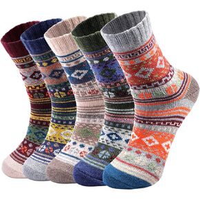 جوارب صوف للنساء 5 أزواج جوارب شتوية للنساء للطقس البارد سميكة ومريحة جوارب دافئة للنساء شتوية حرارية in Kuwait