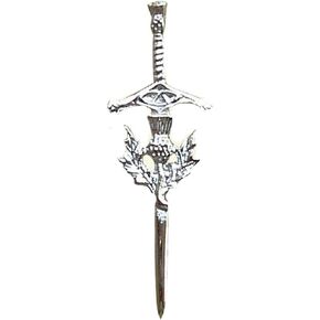 Thistle Badge Kilt Pin Chrome & Antique Plated Finish Highland Wear Kilt Accessory