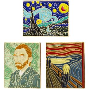 3 PCs Van Gogh Starry Night Painting Enamel Lapel Pin Art Pins