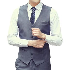 DAVID.ANN Men's Formal Suit Vest Slim Fit Business Dress Waistcoat