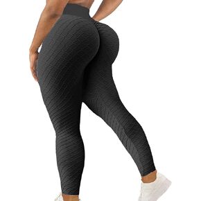 SEASUM Scrunch Butt Workout Leggings Women's High Waisted Booty Lifting Yoga Pants Textured Tummy Control Legging