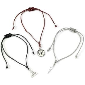 Harry Potter Deathly Hallows Lightning & Track 9 3/4 Women's Bracelet Set Silver