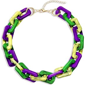 Chain Link Necklace For Woman Acrylic Resin Chain Necklace Statement Chunky Chain Collar Necklace