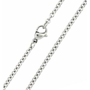 Stainless Steel Rolo Cable Chain Necklace for Mens Women Unisex 1.1MM/2.3MM/3.1MM Width 18 Inch to 36 inch Length