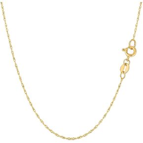 The Diamond Deal 14K Yellow or White Or Rose Gold .90mm Shiny Classic Ropa Rope Chain Necklace for Pendants and Charms with Spring-Ring Clasp (16" 18" or 20 inch)