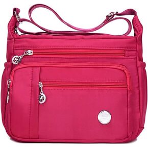 KEEPOP Crossbody Bag for Women, Multi Pocket Waterproof Lightweight Nylon Purse Shoulder Bag