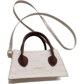SweatyRocks Women's Letter Print PU Leather Crossbody Bag Flap Square Handbags Shouder Bag