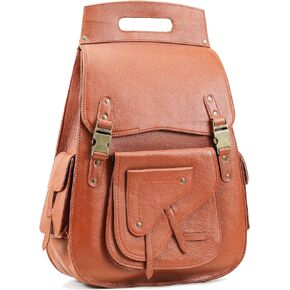 Handmade World Vintage Full Grain 18 Inch Black Leather Laptop Large Backpack Casual Bookbag Daypack Camping Travel Rucksack Knapsack