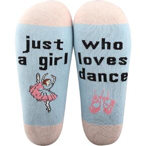 MBMSO Ballet Dancer Socks 2 Pairs just a Girl who Loves Dance Socks Ballerina Gifts Ballet Dancing Gifts for Dance Lover