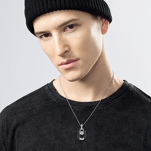 PHNIBIRD Mens Horseshoe Written Necklace Lucky Dice Gift for Men in Kuwait