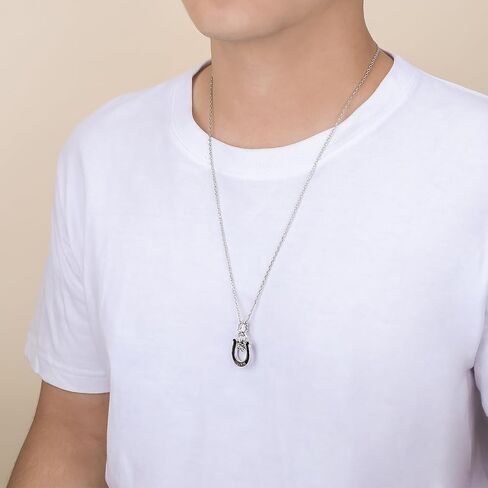 PHNIBIRD Mens Horseshoe Written Necklace Lucky Dice Gift for Men in Kuwait