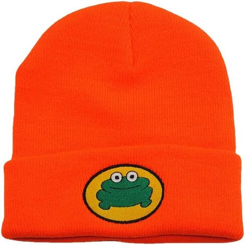 Cute Cartoon TV Parappa The Rapper Frog Knitted Beanie Hats Unisex Orange in Saudi Arabia