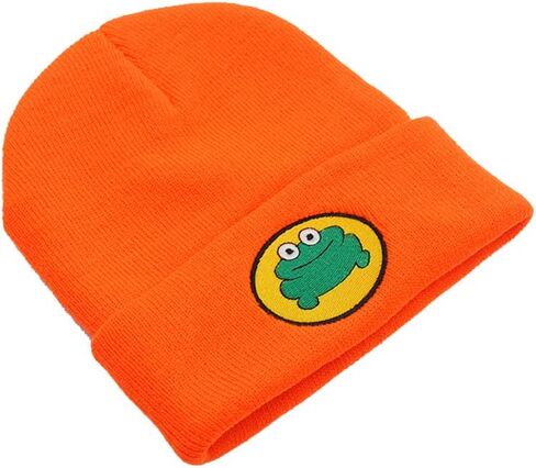 Cute Cartoon TV Parappa The Rapper Frog Knitted Beanie Hats Unisex Orange in Saudi Arabia