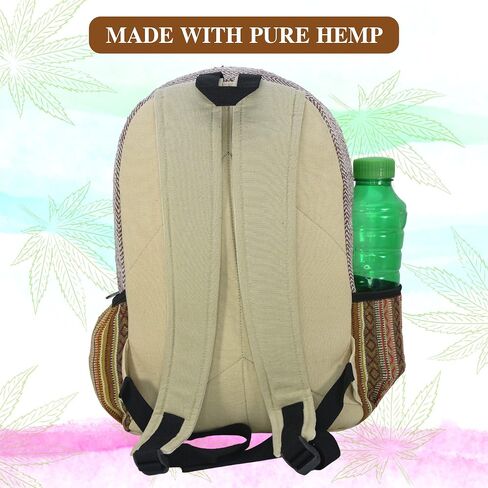 حقيبة ظهر وحقائب كروس من KARMA CRAFTER Himalayan Hemp - حقيبة ظهر وحقائب متعددة الأغراض للكلية والعمل والسفر in Saudi Arabia
