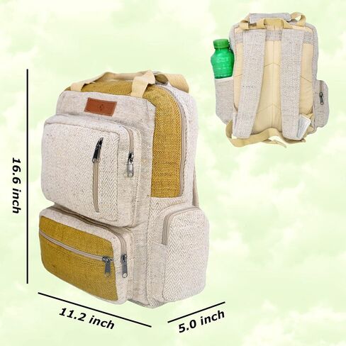 حقيبة ظهر وحقائب كروس من KARMA CRAFTER Himalayan Hemp - حقيبة ظهر وحقائب متعددة الأغراض للكلية والعمل والسفر in Saudi Arabia