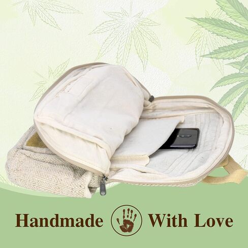 حقيبة ظهر وحقائب كروس من KARMA CRAFTER Himalayan Hemp - حقيبة ظهر وحقائب متعددة الأغراض للكلية والعمل والسفر in Saudi Arabia