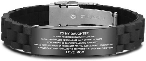 JF.JEWELRY Personalized Gifts to My Son, to My Daughter Husband Wife Bracelet, Son Bracelet from Mom and Dad, Son Gift for Graduation in Saudi Arabia
