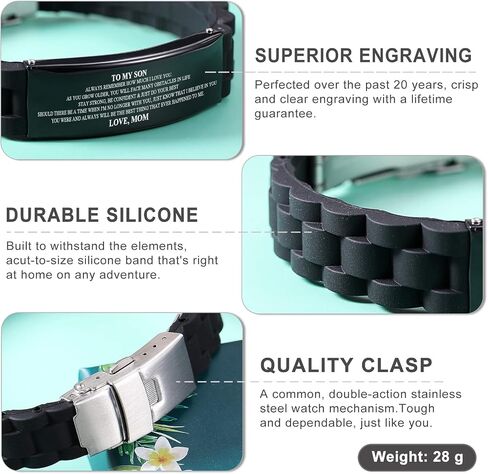 JF.JEWELRY Personalized Gifts to My Son, to My Daughter Husband Wife Bracelet, Son Bracelet from Mom and Dad, Son Gift for Graduation in Saudi Arabia