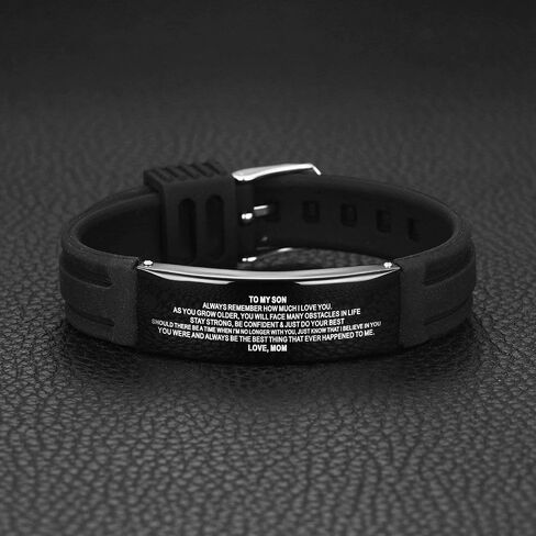JF.JEWELRY Personalized Gifts to My Son, to My Daughter Husband Wife Bracelet, Son Bracelet from Mom and Dad, Son Gift for Graduation in Saudi Arabia