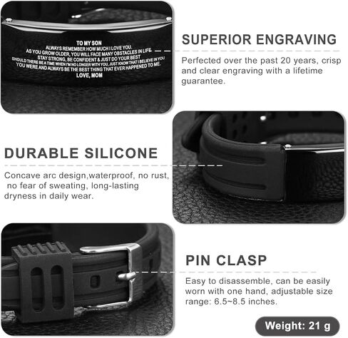 JF.JEWELRY Personalized Gifts to My Son, to My Daughter Husband Wife Bracelet, Son Bracelet from Mom and Dad, Son Gift for Graduation in Saudi Arabia