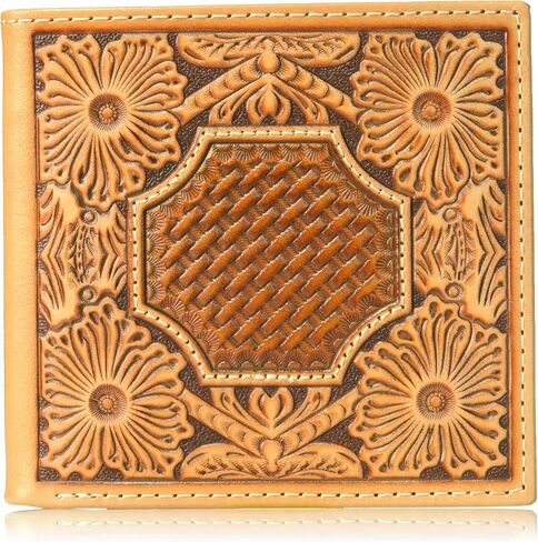 ARIAT Unisex-Adult's Floral and Canter Basket Bifold Wallet, tan in Saudi Arabia