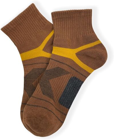 Men's 5 Pack Athletic Ankle Quarter Socks Performance Breathable Sport Low Cut Brown Socks in Saudi Arabia