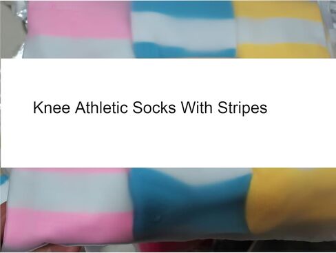Women's Knee High Athletic Socks Casual Stripes Tube Socks Outdoor Sport Socks 3 Pairs in Saudi Arabia