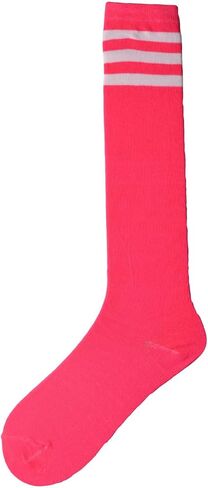 Women's Knee High Athletic Socks Casual Stripes Tube Socks Outdoor Sport Socks 3 Pairs in Saudi Arabia