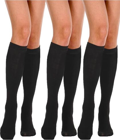 Women's Knee High Athletic Socks Casual Stripes Tube Socks Outdoor Sport Socks 3 Pairs in Saudi Arabia