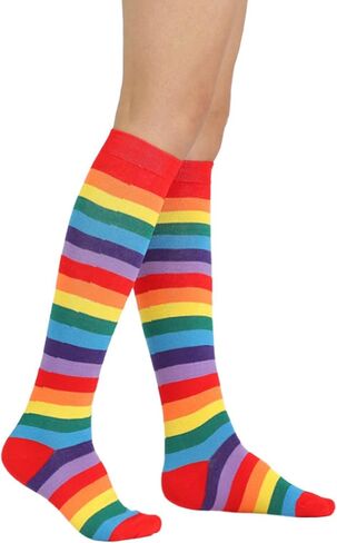 Women's Knee High Athletic Socks Casual Stripes Tube Socks Outdoor Sport Socks 3 Pairs in Saudi Arabia