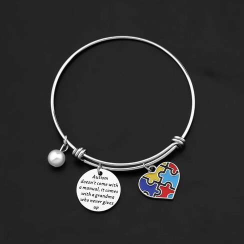 Gzrlyf Autism Grandma Bracelet Autism Jewelry Autism Awareness Gifts Autism doesn't Come with a Manual it Comes with a Grandma who Never Gives up in Saudi Arabia