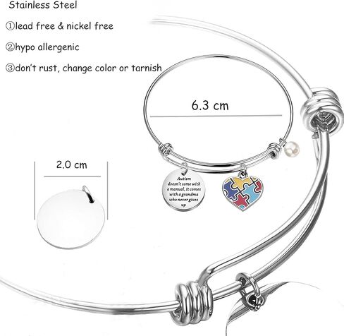 Gzrlyf Autism Grandma Bracelet Autism Jewelry Autism Awareness Gifts Autism doesn't Come with a Manual it Comes with a Grandma who Never Gives up in Saudi Arabia