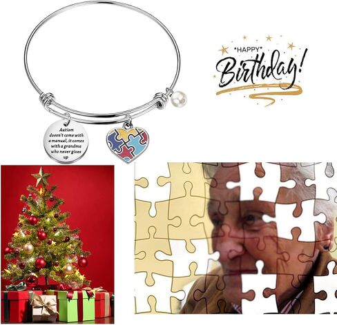Gzrlyf Autism Grandma Bracelet Autism Jewelry Autism Awareness Gifts Autism doesn't Come with a Manual it Comes with a Grandma who Never Gives up in Saudi Arabia
