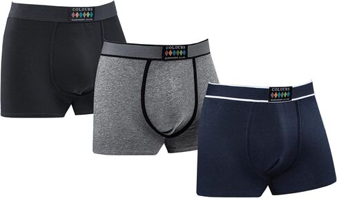Men's Soft Cotton Boxer Briefs, Pack of 3 in Saudi Arabia