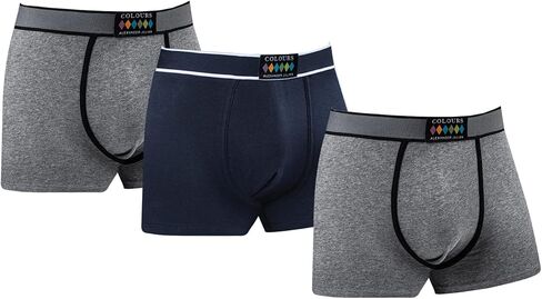 Men's Soft Cotton Boxer Briefs, Pack of 3 in Saudi Arabia