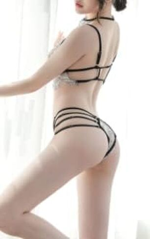 Big Monster J Women's 3 Piece Sexy Lingerie Set Sheer Lace White Black Perfect Valentine Gift for Her in Saudi Arabia