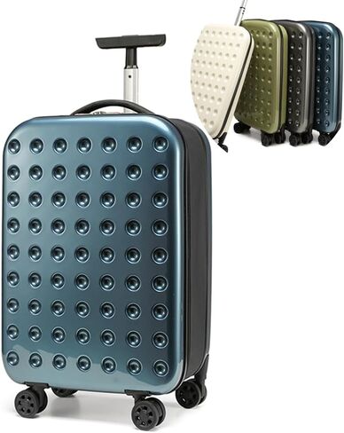 شنطة سفر محمولة قابلة للطي مقاس 22 × 14 × 9 معتمدة من شركات الطيران - مثالية للسفر والاعمال التجارية - حقائب سفر بعجلات - ازرق، 20 انش، خارج الحدود، هيكل صلب متين خفيف الوزن 4 عجلات in Kuwait